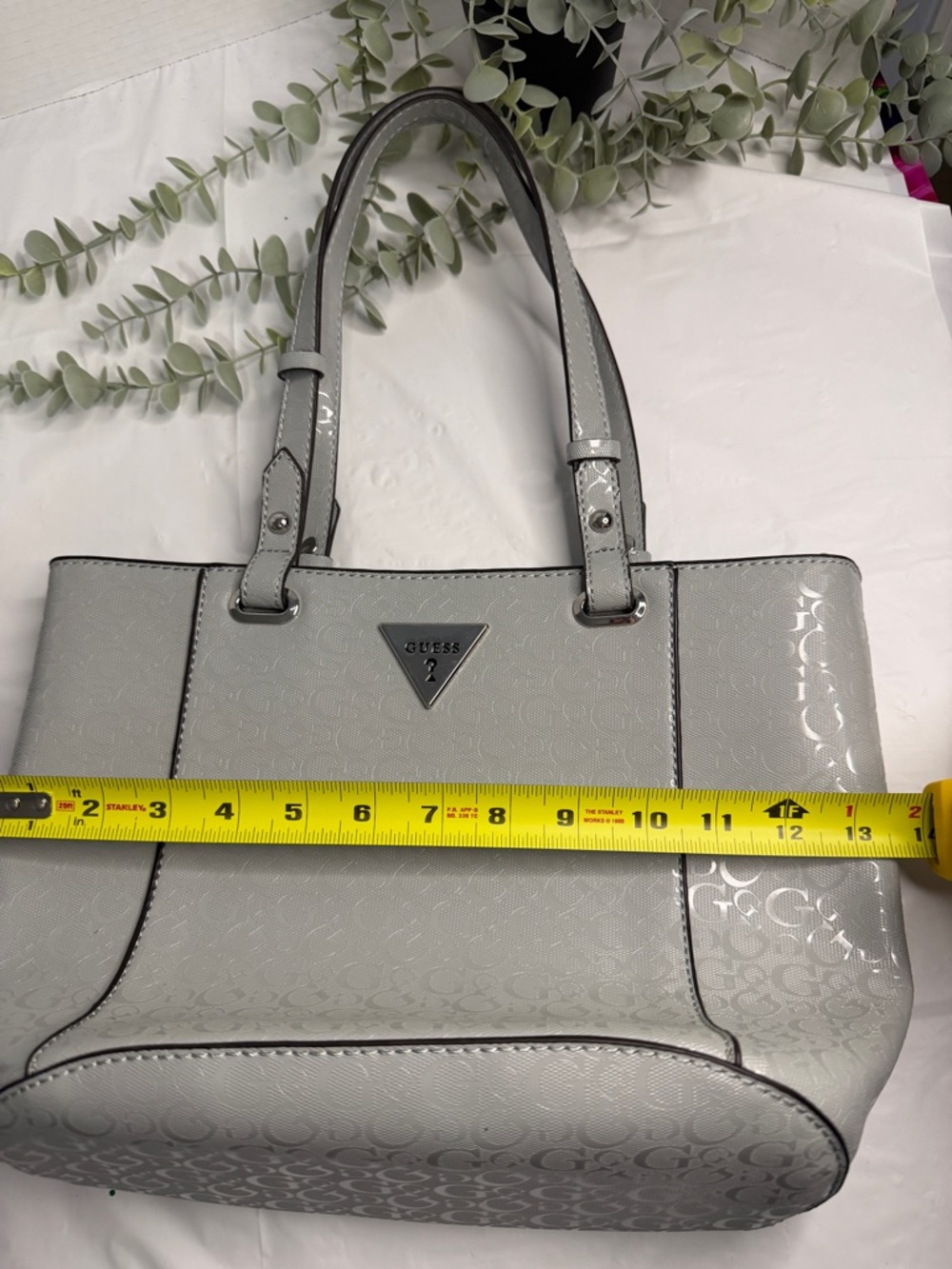 Guess Brantley Tote/Shoulder Bag - Gloss Grey Good Condition - Picture 11 of 12